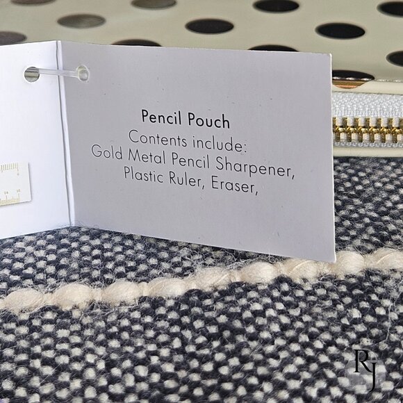 KATE SPADE Zippered Metallic Gold Polka Dot Zippered Pouch - Picture 7 of 10